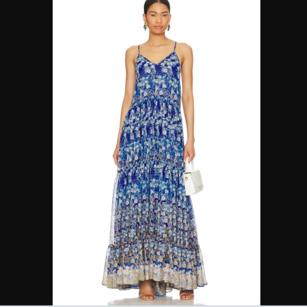 Misa Los Angeles Kali Dress Lapis Ombre Blue Maxi Size Large Boho